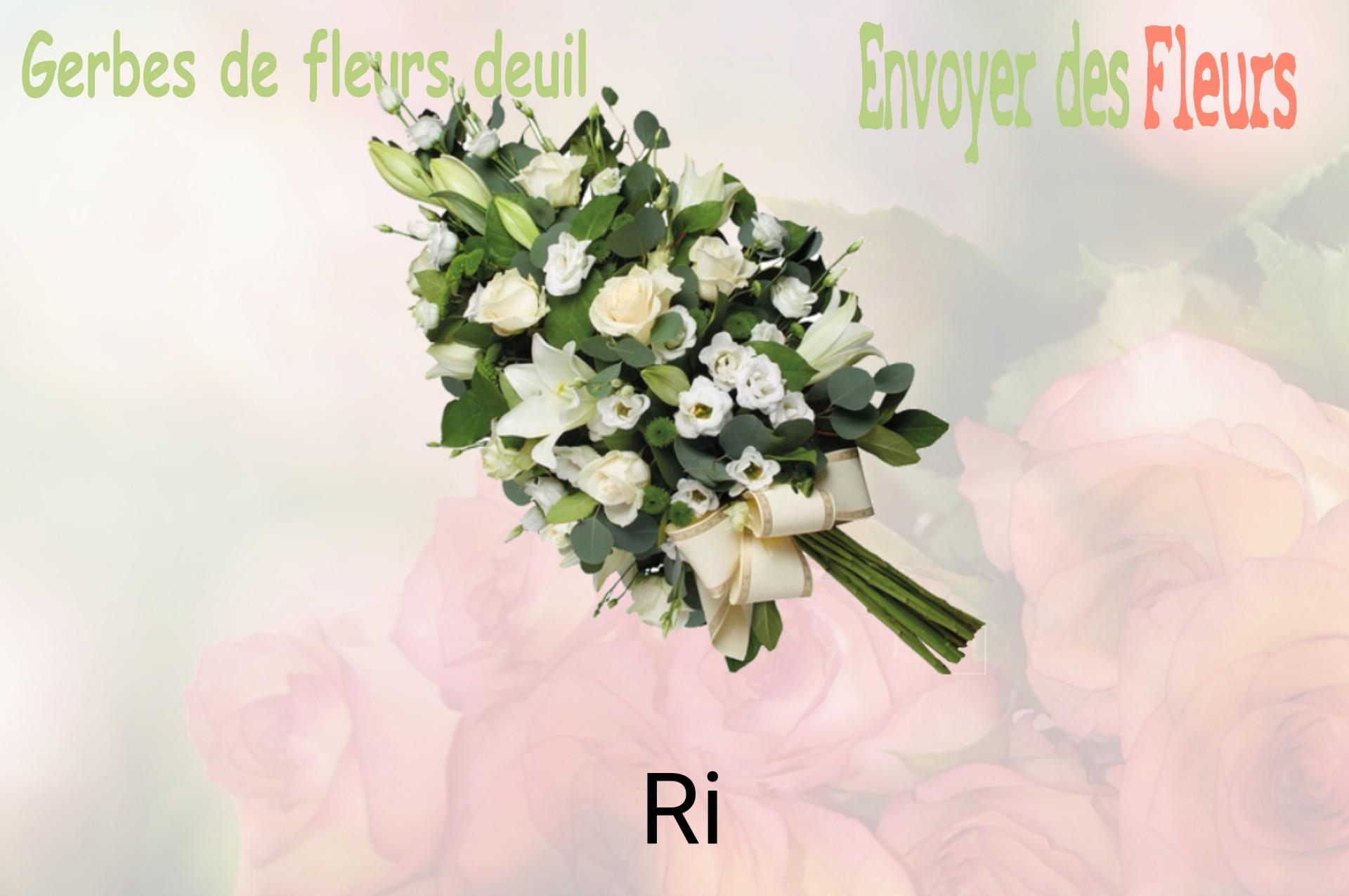 Gerbe de fleurs de deuil livrée à Ri